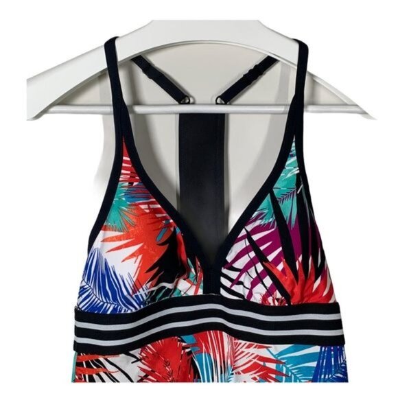Jag Swim Tankini Top XS Tropical Floral Print Black Trim NWT - Picture 2 of 12